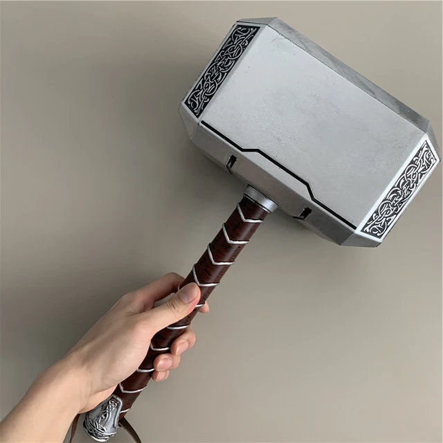 44cm Thor's Hammer Cosplay 1:1 Thunder Hammer Weapons Model Kids Gift Avengers Superhero Role Playing Captain America Iron Man 1