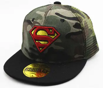 

New Superman Spider-Man Embroidered Baseball Cap Camo Children's Caps Hip Hop Street Dance hat Outdoor Sports hats