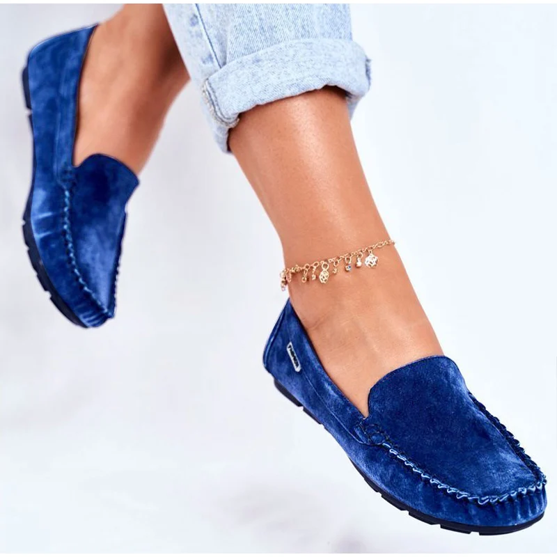 Women Moccasins Shoes Ladies Slip On Loafers Casual Comfort Woman Sewing Suede Flats Female Soft Bottom Lightweight New