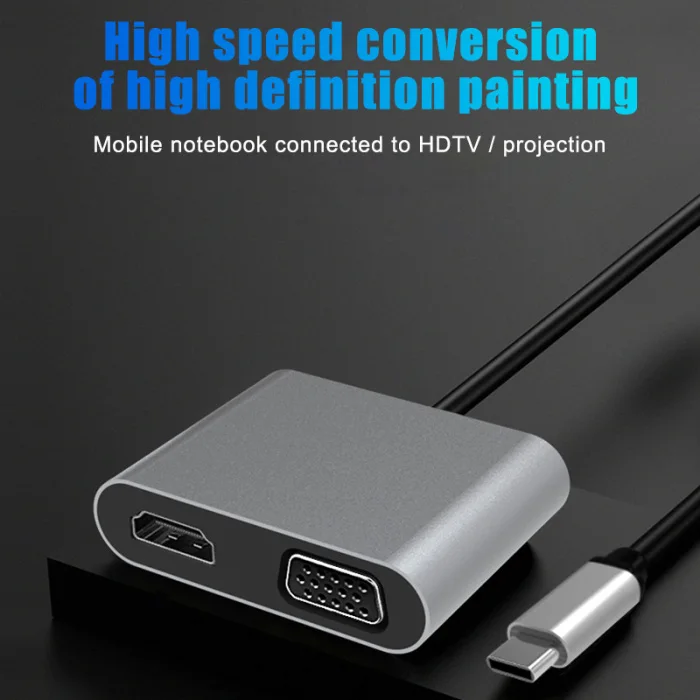 USB C концентратор USB3.1 Тип с разъемами типа C и HDMI адаптер док-станции с 4K HDMI VGA USB OTG USB C PD зарядка DQ-капля