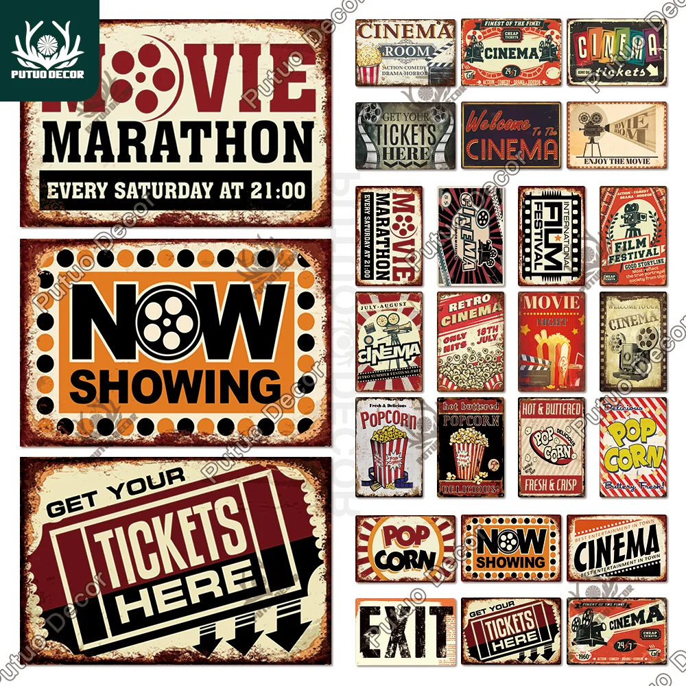 Декор Putuo винтажный металлический плакат для кинотеатра знак жестяной клуба