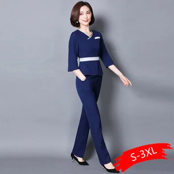 

SPA Workwear Overalls Spring Autumn Massage Work Uniform Sets Female Hospital Nurse Uniforms Wholesales Beauty Clothing