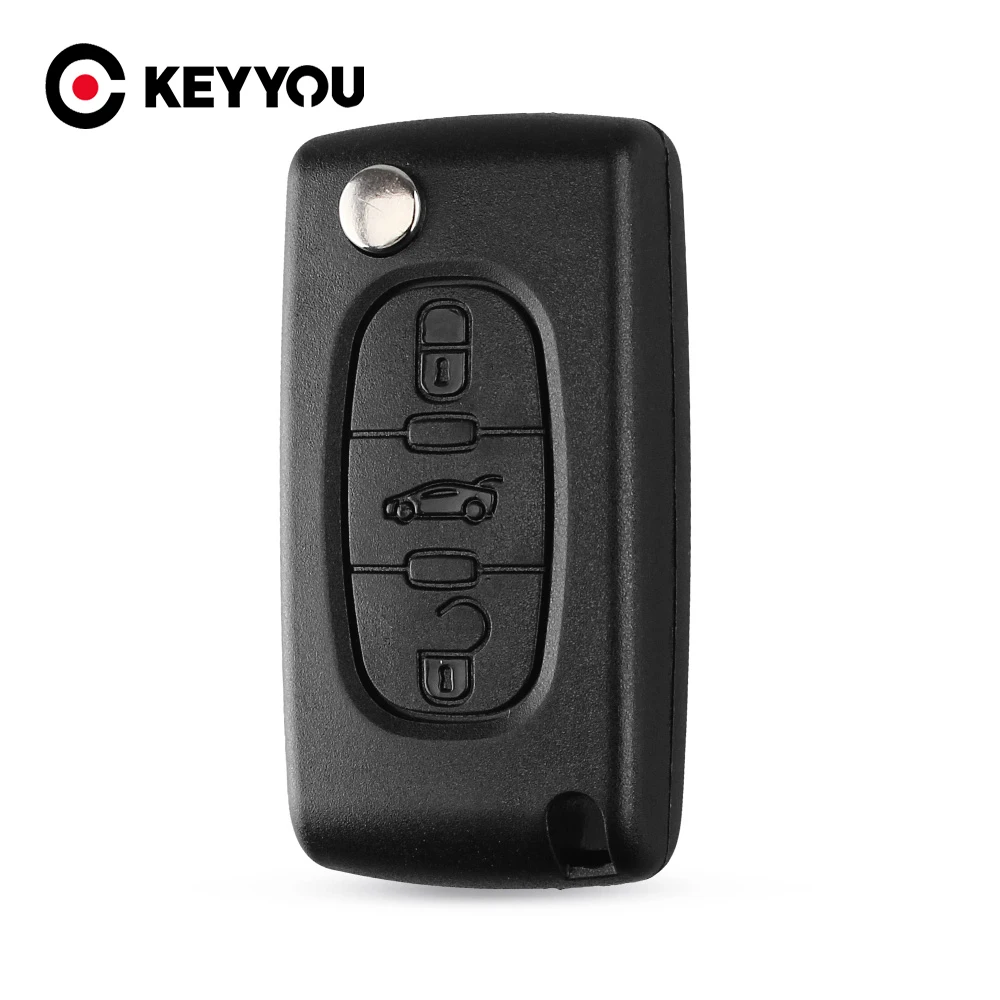 KEYYOU remoto de 3 botones caso carcasa en blanco para Citroen C2 C3 C4 C5 C6 C8 CE0536 VA2