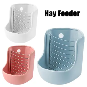 

2 In 1 Pet Rabbit Hay Food Feeder Grass Shelf Bowl Dispenser Storage Small Pet Rabbit Grass Feeder Rack Fixed External Shelf
