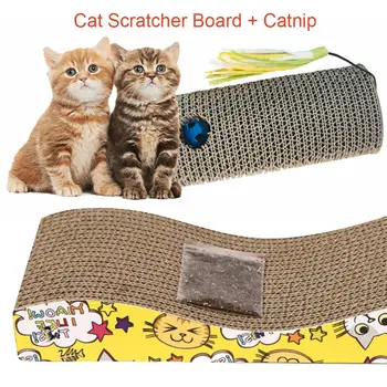 

Durable Corrugated Paper Cat Scratcher Kitten Scratching Bed Pad Board Toy Mat for Pet Game Grinding Nails Protect Furniture