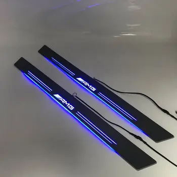 

LYQ led moving door scuff forMercedes-Benz E63 AMG dynamic door sill plate welcome lamp lining overlay Flow/fixed light