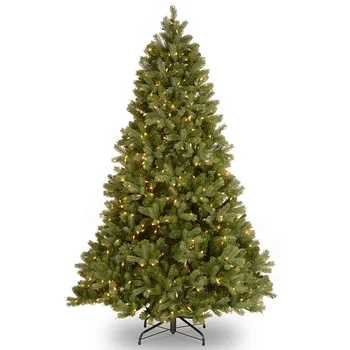 

6ft/7ft/8ft Artificial Christmas Trees with Lights Holiday Home Decoration Snow Flocked Christmas Tree New Year Green Tree--JA66