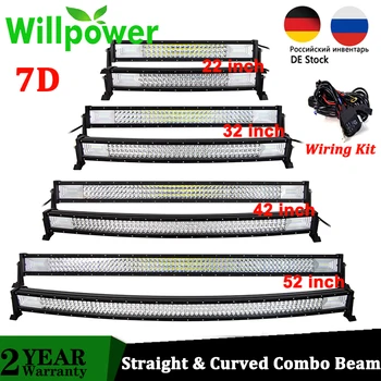 

Willpower 22 32 42 50 52'' Inch Straight Curved Led Light Bar Led car light offroad driving Fog Lamp Truck 4x4 ATV UTV 12V 24V