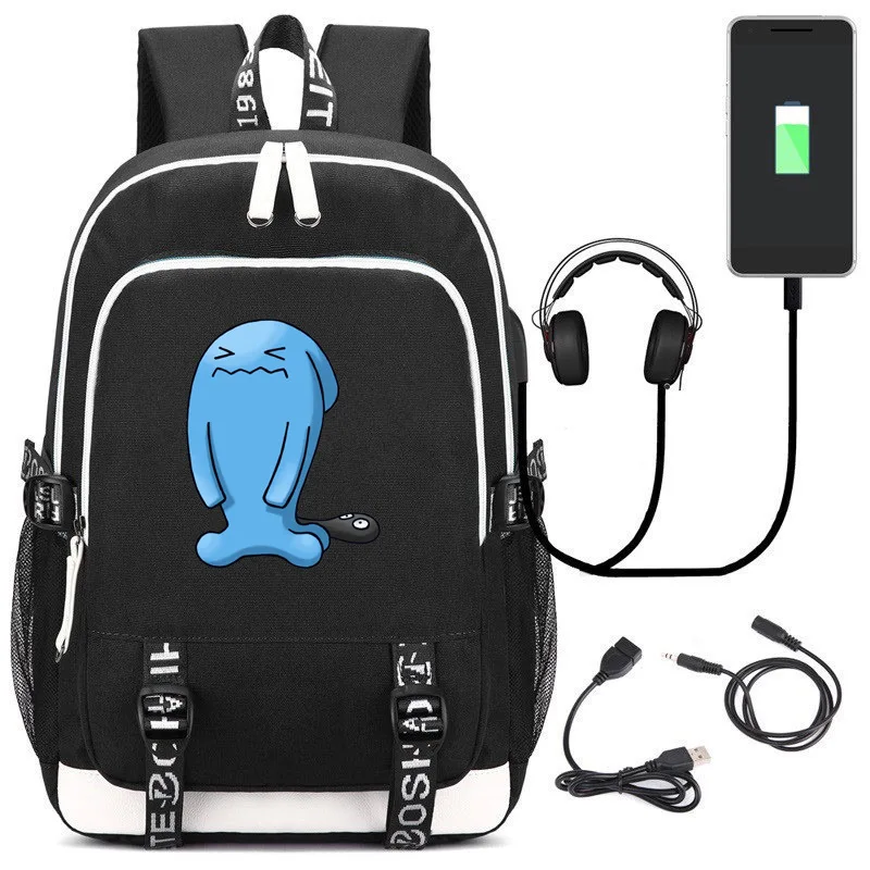 Аниме Пикачу GO Evee USB порт рюкзак сумка замок/интерфейс наушников студенческий блокнот сумка для ноутбука - Цвет: Style 31