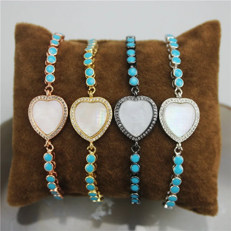 Регулируемый 10 шт./лот тонкий циркониевый micro pave shell Шарм, хорошее качество оболочки с коннектор CZ браслет, ювелирные изделия оптом