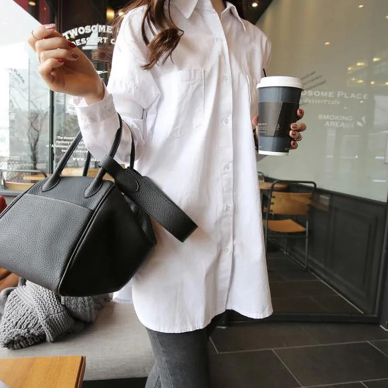 Женская блузка с молнией на спине и длинным рукавом XWW2349|white shirt women|fashion womenshirt fashion