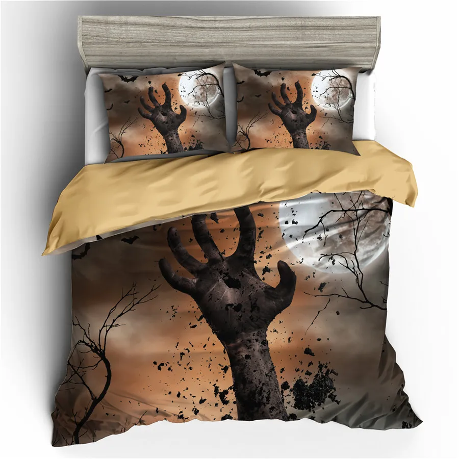 

A Bedding Set 3D Printed Duvet Cover Bed Set Halloween Home Textiles for Adults Bedclothes with Pillowcase #WSJ59