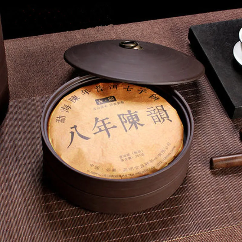 Chinese Style Kung Fu Puer Tea Cans, Home Storage Box, Purple Clay Spices, Sealed Jar, Ceramic Tank, Candy Jar, Kitchen Decor