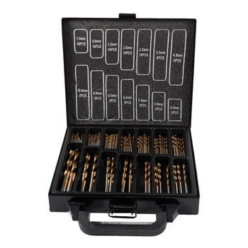 

Professional Tool HSS Titanium Drill Bit Set 99Pcs Bits in Metal Storage Case
