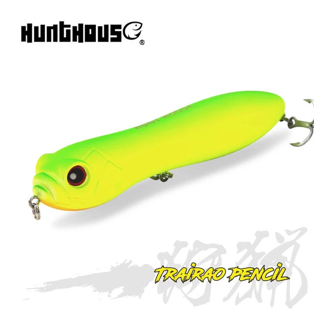 Floating Fishing Lure, Treble Hooks, Pencil Lure, Hunthouse