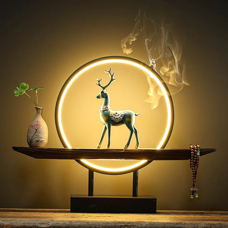 Backflow Incense Burners Waterfall Electric Vintage Incense Burner Smoke Fountain Wooden Bruleur Encens Aroma Diffuser ED50XL