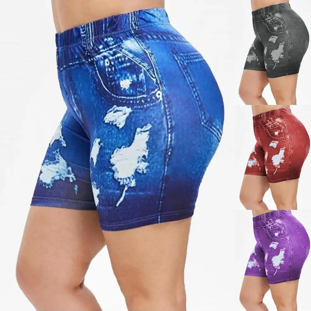 Print Yoga Short Women Jeggings Perfect-Fit Jeans Leggings High Waist Elastic Capri Legging Pants Summer Breeches False Denim Print Yoga Short Women Jeggings Perfect-Fit Jeans Leggings High Waist Elastic Capri Legging Pants Summer Breeches False Denim