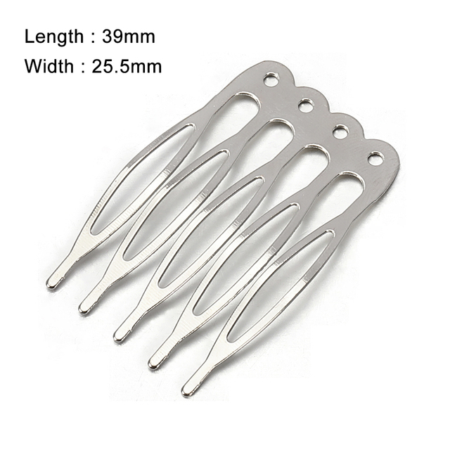 12/15/20 Teeth Metal Twisted Wire Hair Comb Base for Diy Hair Comb Clip Handmade Bridal Hair Jewelry Accessories