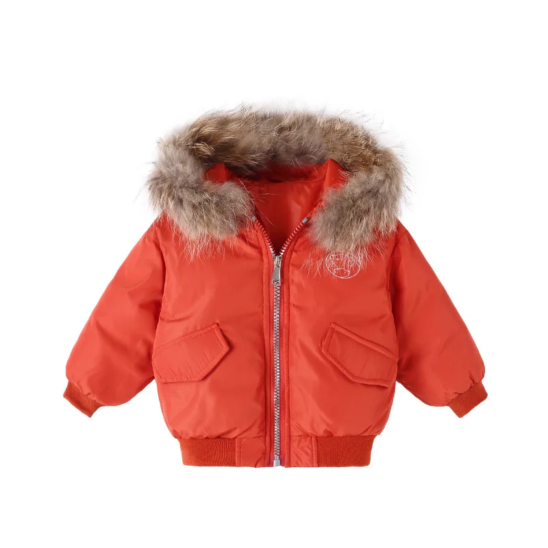 CYSINCOS Winter Kid Parkas Girl Short Down Jackets Windproof Plush Hoode Snow Wear Kid Solid Color Cotton Outerwear Warm Clothes
