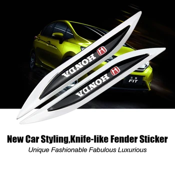 

1 Pair Decal Emblems Auto Fender Protection Door Side Stickers For Honda CRV Greiz Pilot Vezel H-RV Nsx Crider Avancier Elysion