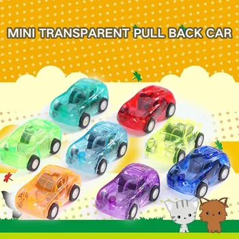 

10pcs Transparent Mini Pull Back Car Toys Candy colors Model Baby Mini Cars Gift Children Toys