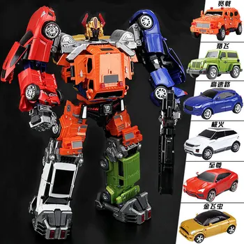 

Oversize WJ Transformation Rollbar Searchlight Goldbug Chase Sideload Freeway Throttlebots Figure Toys