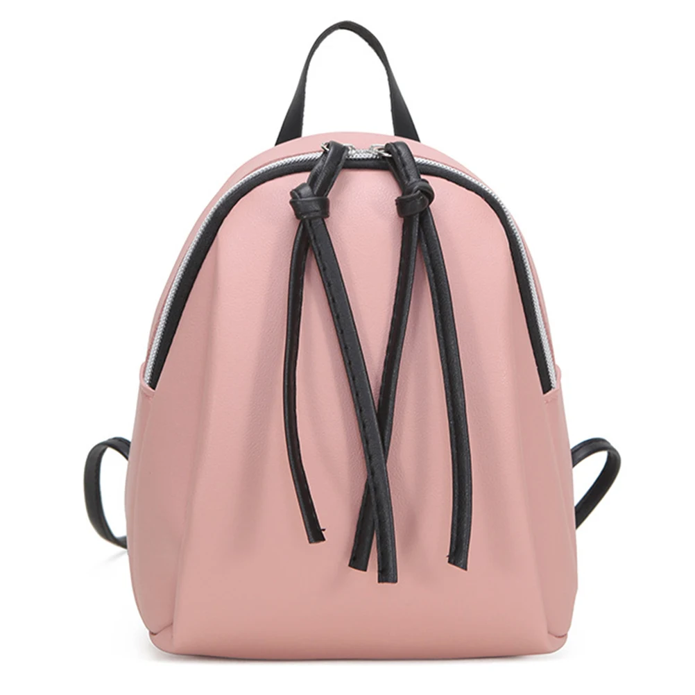 Mini PU Leather Backpack Women's Small Shoulder Bag with Tassel Zipper  female leather  School bagpack bag for teenage grils 
