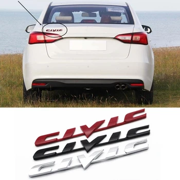 

3D Metal Car Sticker 17.2*2.8cm Automobile Decoration For Honda Civic Modified Car Tail Labeling Model mark Auto Accessories