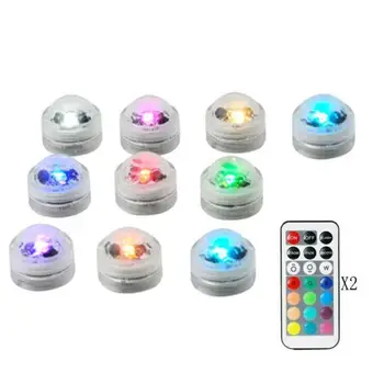 

Submersible 3CM Diamond RGB LED Lights Waterproof Night Lamp Remote Controller Battery Powered For Vase Party Decor Lights