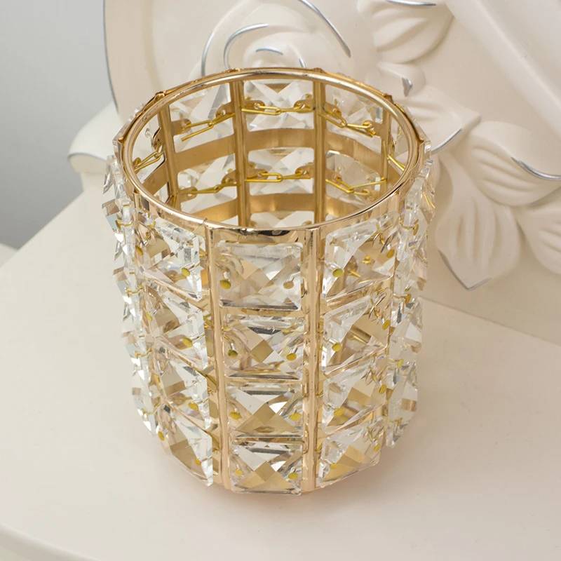 

Gold/Silver Makeup Brush Organizer Hollow Storage Box Pen Pencil Holder Cosmetic Storage Case Brush Storage Box