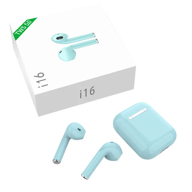 I16 Tws беспроводные Bluetooth наушники с шумоподавлением стерео наушники с микрофоном наушники для Android iphone Pk i7 i10 i12 i13 i14 - Цвет: Мятный