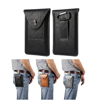 

Universal Casual Phone Pouch For iPhone 11 Pro Max XR XS Max 6 7 8 plus For smartphone Case Belt Clip Holster PU Bag Flip Cover