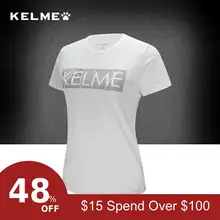 KELME, летняя женская спортивная футболка для фитнеса, для бега, короткий рукав, быстросохнущая, дышащая, для спортзала, полый, хлопок, спортивная одежда, топы 3682038