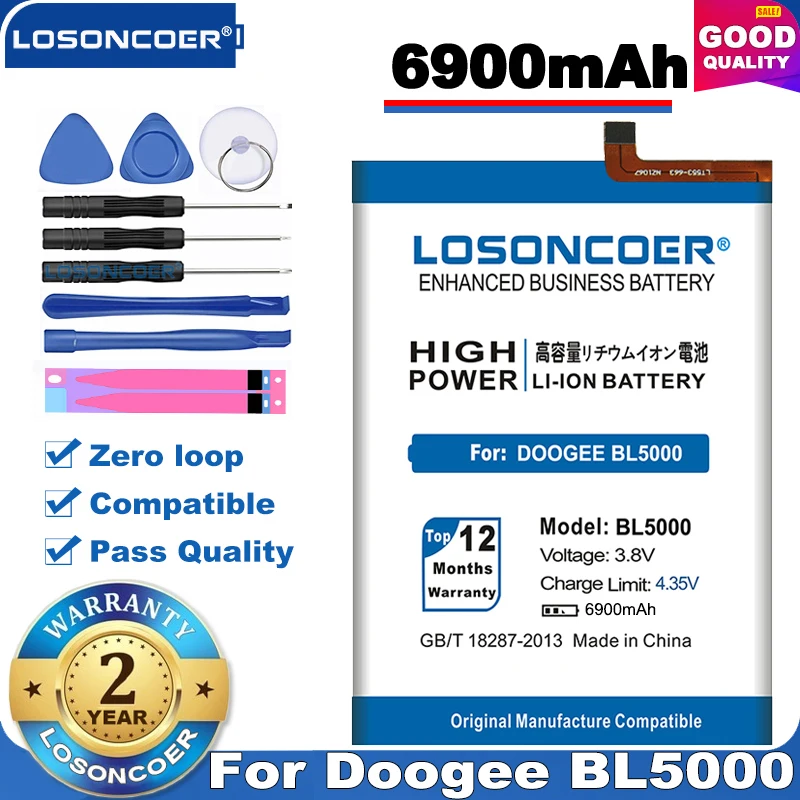 Аккумулятор LOSONCOER для телефона Doogee bl5000 6900 мАч 100% оригинал бесплатные