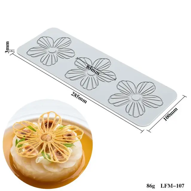 New Leaf Flower Ring Round Fondant Lace Mat Chocolate Mold DIY Baking Decoration Molecular Cuisine Printing Silicone Mold Style10