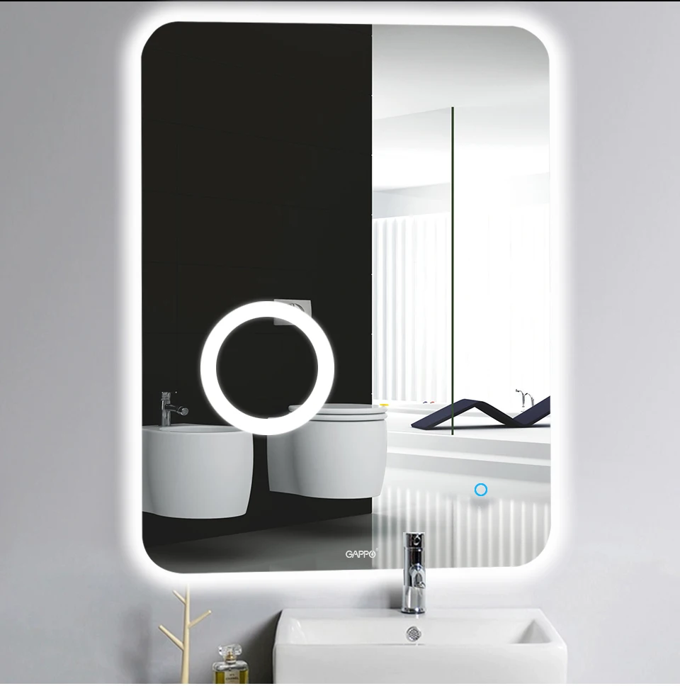 Gappo лупа для ванной, зеркала, Led 600*800, косметическое зеркало, сенсорный выключатель, светильник, регулируемый настенный светильник, зеркало для макияжа в ванной комнате