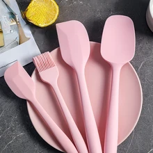 High Temperature Resistant Baking Tool Scraper Scraper Silicone Shovel Cream Cake Stirring Shovel All-in-one Spatula Set