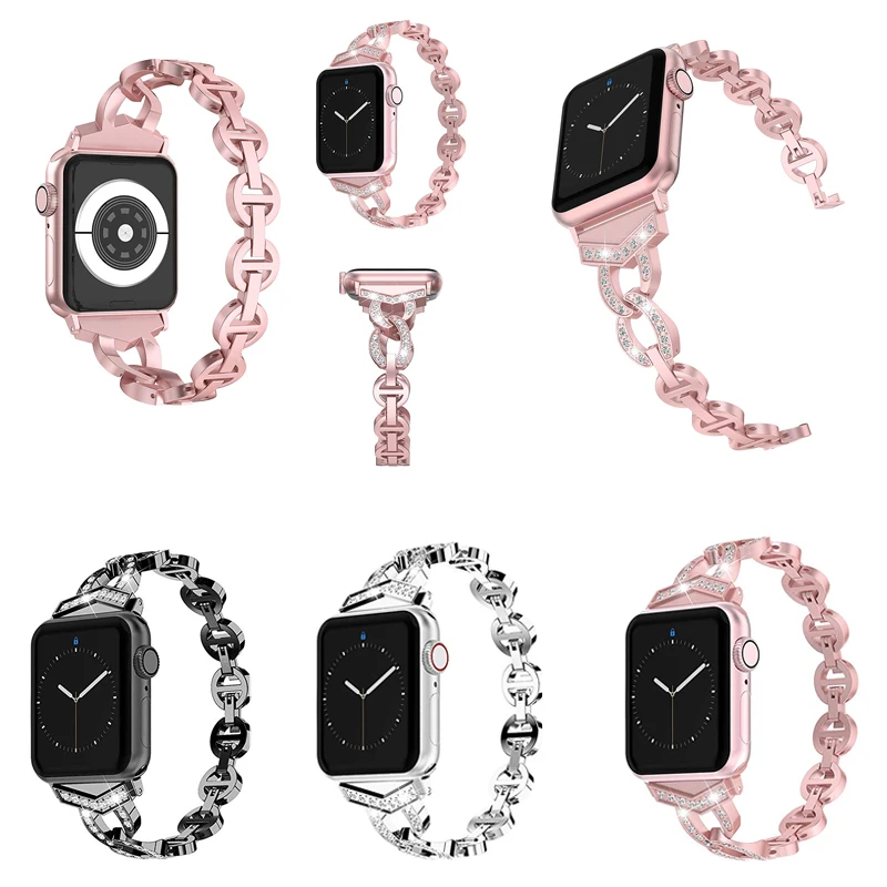 Ремешок из нержавеющей стали для Apple watch 6 5 4 band 42 мм 38 iwatch 3 2band 44 40 металлический