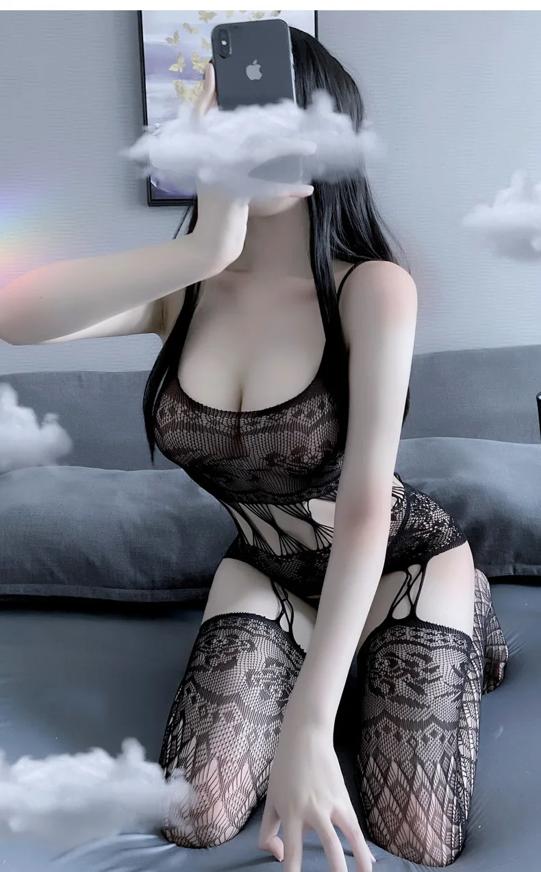 Sexy lingerie women hot teddy sex costumes Elastic open crotch underwear hose porno kimino sleepwear body stockings sleepwear
