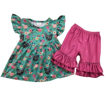 

kids clothing boutique girls outfit fly sleeve outfit floral summer outfit