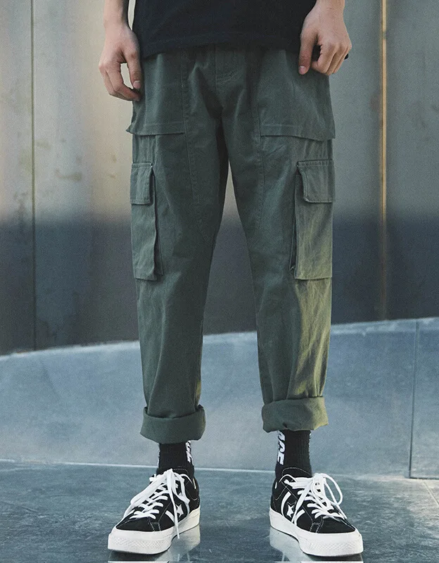 

Time Lulu Bib Overall Men's Capri Casual Camouflage Harem Pants 2018 Spring And Autumn New Products INS Super Fire Long