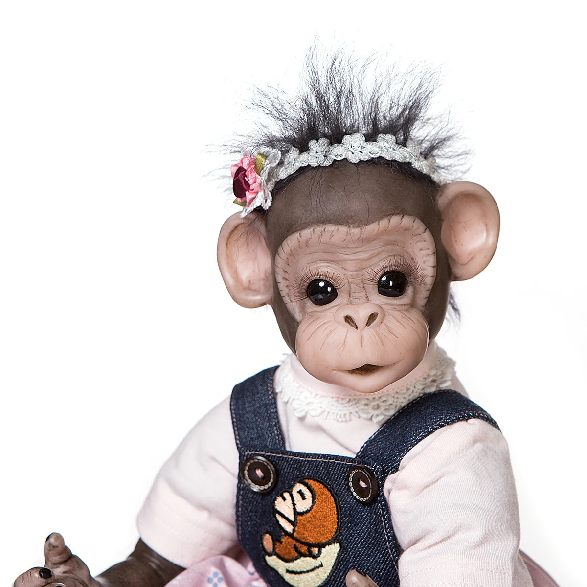 Npk, bebê original 40cm reborn, boneca fofa de macaco preto, pintura  detalhada artesanal, tamanho pré-fabricado, boneca de arte colecionável -  AliExpress