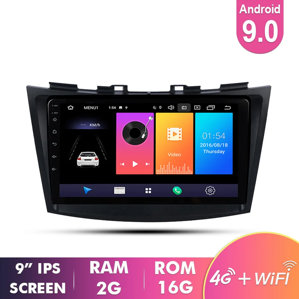 EKIY 9 ''ips Android 9,0 автомобильный радио мультимедиа Авто плеер для Suzuki Swift 2010- gps навигация Navi головное устройство 4G No 2 Din - Цвет: 2G 16G