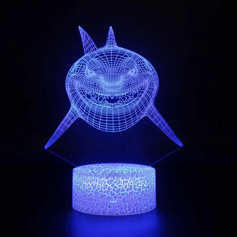 Серия Shark 3d стиль Настольный фонарик, Рождественский подарок Детские Игрушки декоративный Настольный светильник современная прикроватная лампа