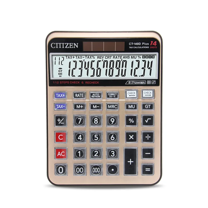 Gtttzen калькулятор CT-140D plus Dual power 14, Товары для офиса, настольный калькулятор