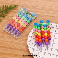 10 шт./партия карандаши для конфет с граффити, милые карандаши со смайликом, сменные карандаши для рисования пастелью, канцелярские принадлежности, школьные принадлежности для учащихся