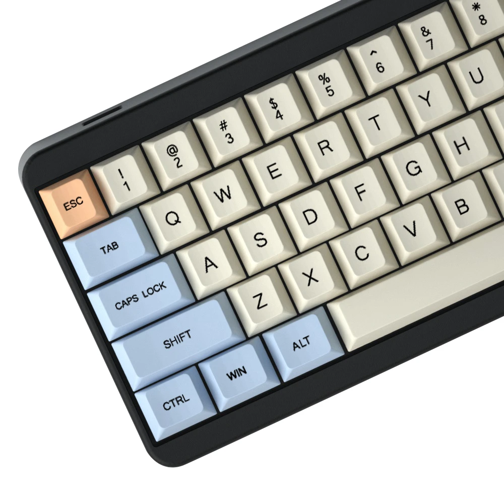 Синий бежевый оранжевый краситель Sub 64 68 толстый брелок PBT OEM профиль колпачки для