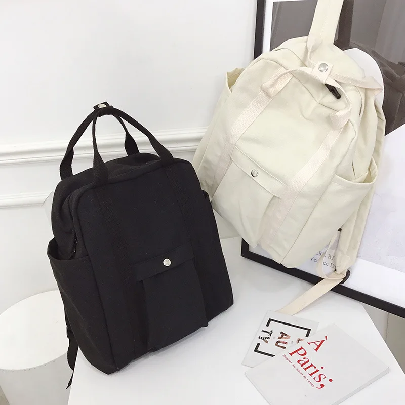 

Backpack Women's 2018 New Style Backpack Korean-style Fashion Canvas Backpack Triple Use Hand School Bag Travel Bag a Generation