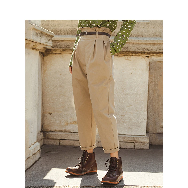 INMAN 2020 Autumn New Arrival Solid Color Elastic Mid High Waist Small Leg Fit All Match Female Causal Pants Capris INMAN 2020 Autumn New Arrival Solid Color Elastic Mid High Waist Small Leg Fit All Match Female Causal Pants Capris