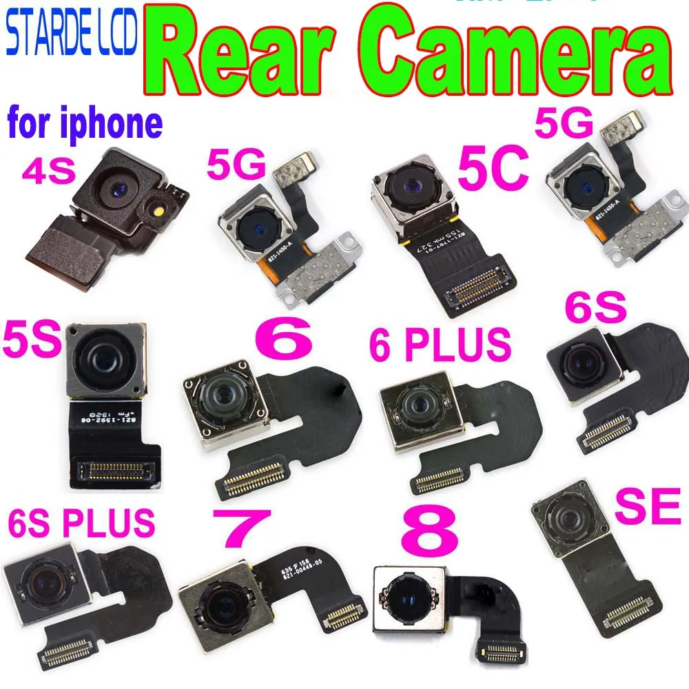 Задняя камера AAA + для iPhone 4s 5 5S 5C SE 6 6S 7 8 Plus X MAX XR XS 11 модуль вспышки основной камеры